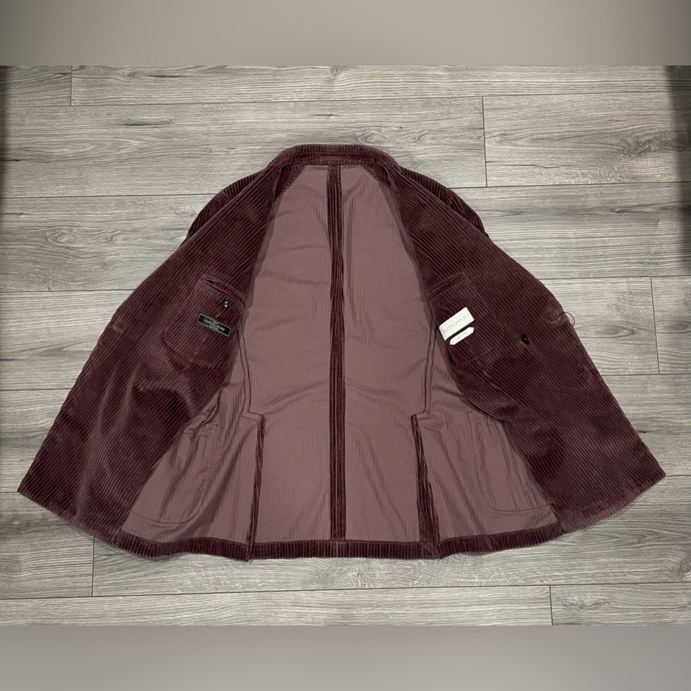 Suitsupply Double-Breasted Corduroy Sport Coat in Burgundy - Picture 11 of 11